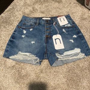 Nature denim high rise jean shorts